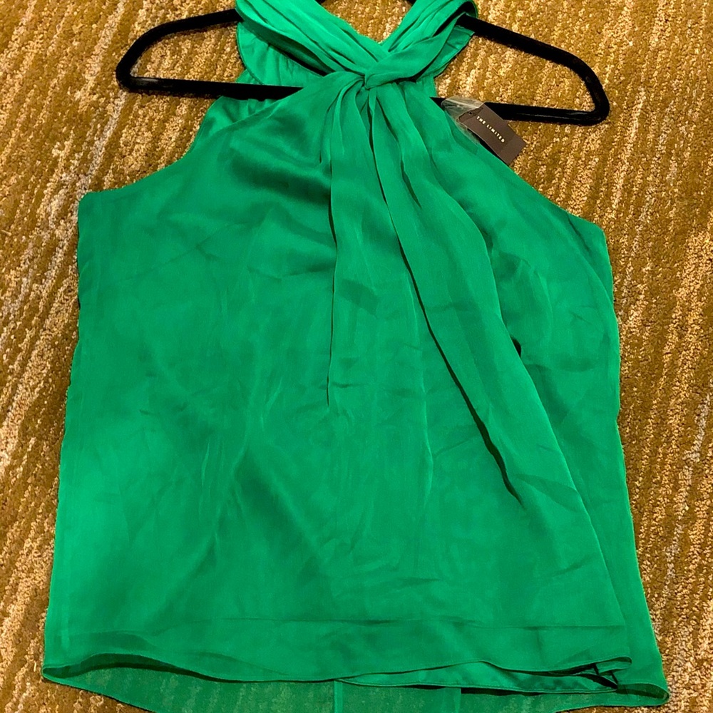 Bold green collard blouse